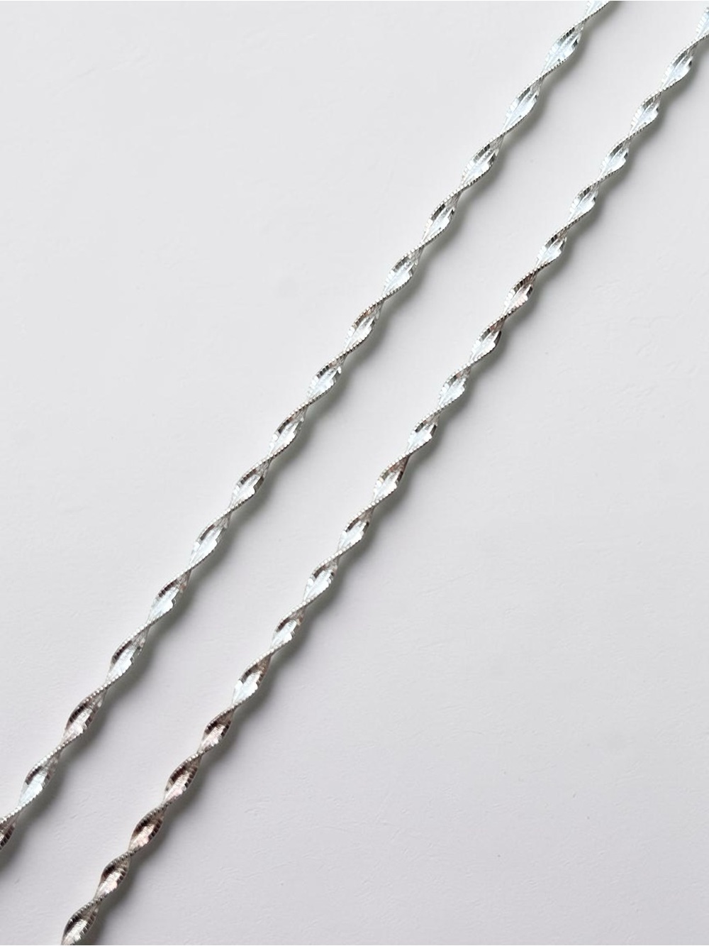 Sterling Silver Twisted Herringbone Necklace 20”